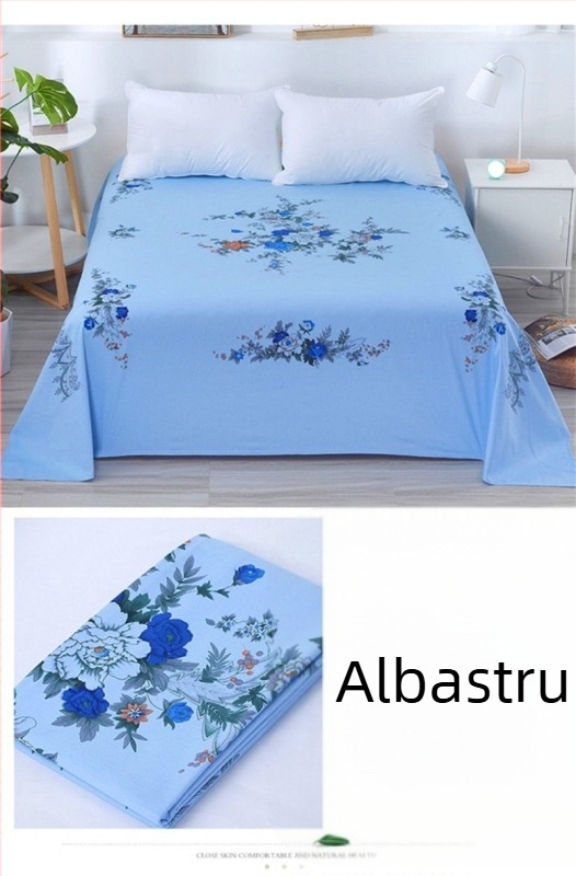 Set de lenjerie de pat din 4 piese, imprimat în stil vintage, inspirat de Șanghaj