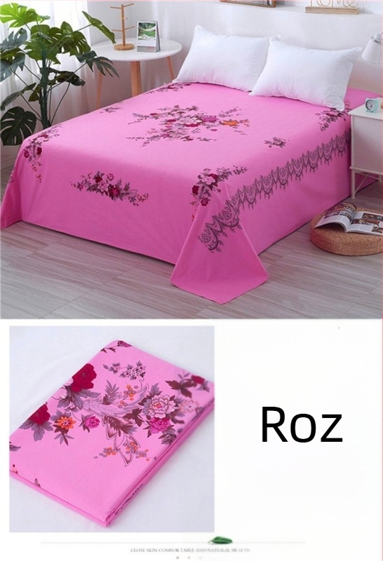 Set de lenjerie de pat din 4 piese, imprimat în stil vintage, inspirat de Șanghaj