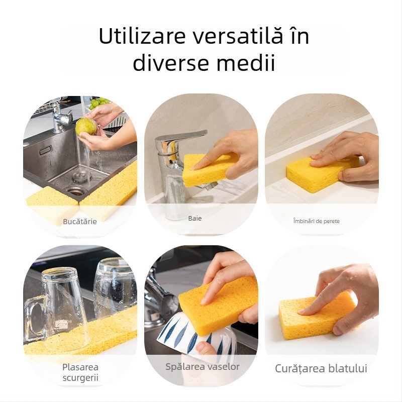 Bandă absorbantă lungă din pulpă de lemn și bumbac, în stil desen animat, pentru chiuvetă și blat de bucătărie.