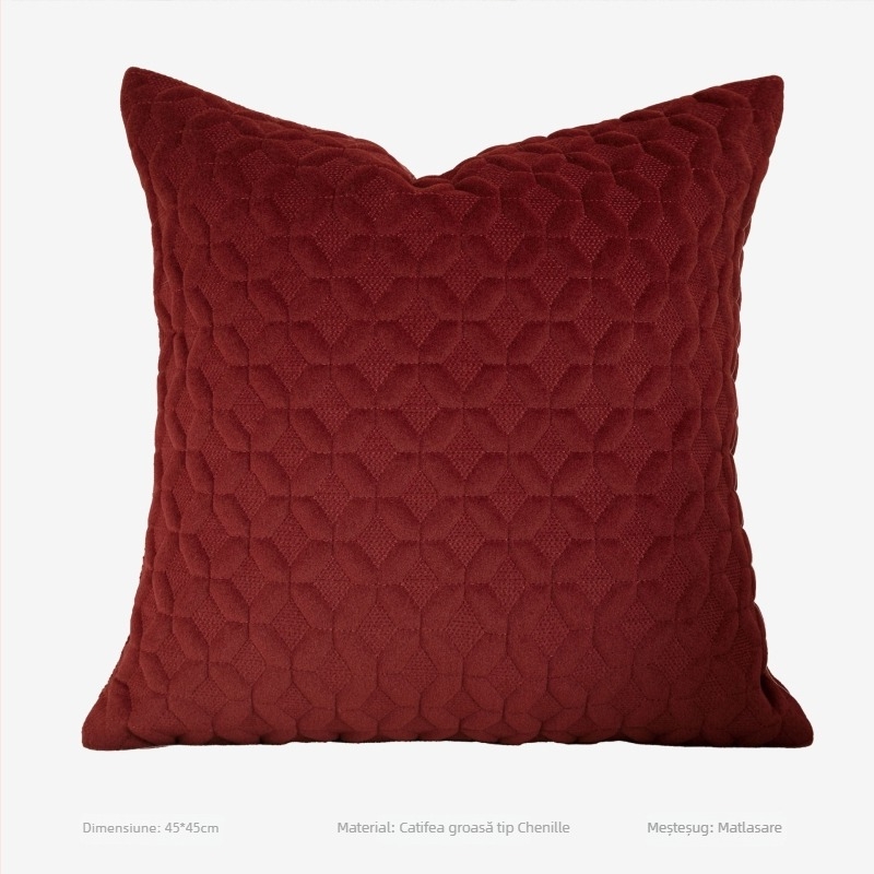 Husă decorativă roșie de nuntă cu broderie florală, pentru canapea și dormitor, stil lux franțuzesc, lejer