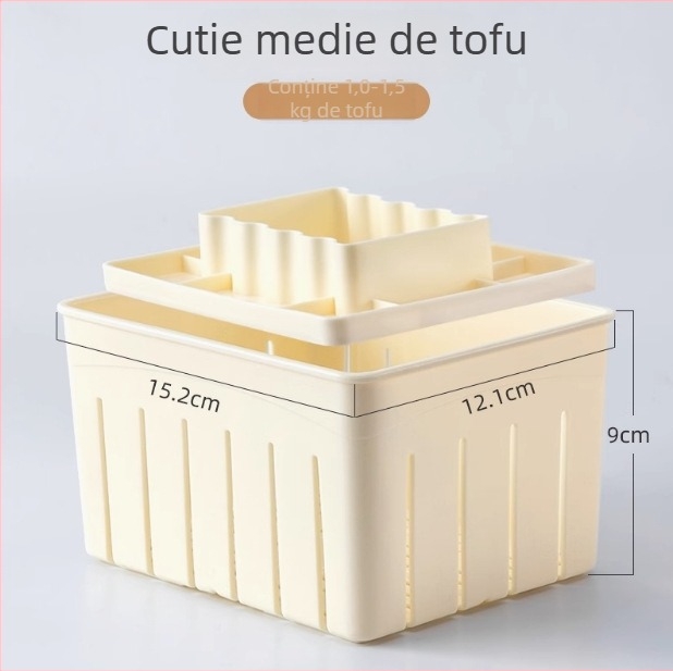 Formă de tofu pentru uz casnic, de calitate alimentară – set pentru începători: formă de tofu și presă pentru eliminarea apei, recipient din plastic, ustensilă de bucătărie