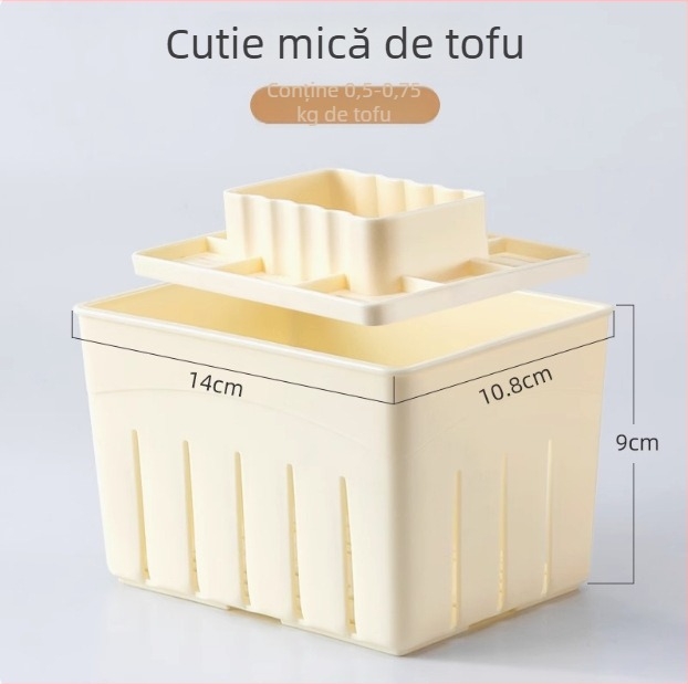Formă de tofu pentru uz casnic, de calitate alimentară – set pentru începători: formă de tofu și presă pentru eliminarea apei, recipient din plastic, ustensilă de bucătărie