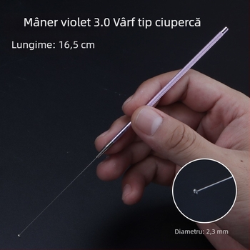 ALJ6 Set profesional pentru curățarea urechilor, mâner din aluminiu, vârfuri mari și mici pentru urechi, lingură cu cap de ciupercă, bețișoare din bumbac