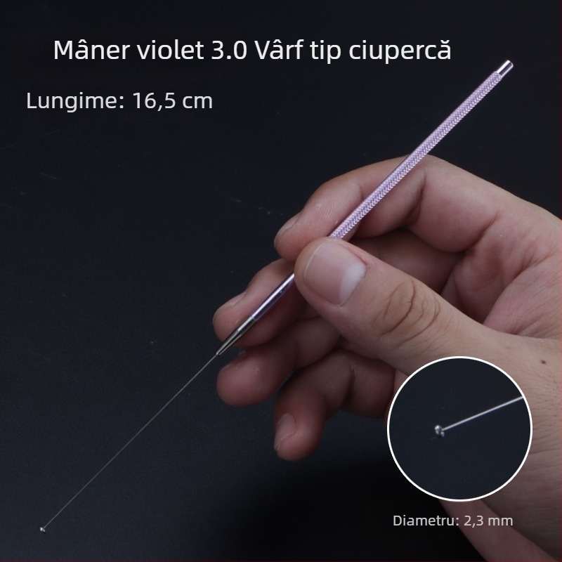 ALJ6 Set profesional pentru curățarea urechilor, mâner din aluminiu, vârfuri mari și mici pentru urechi, lingură cu cap de ciupercă, bețișoare din bumbac
