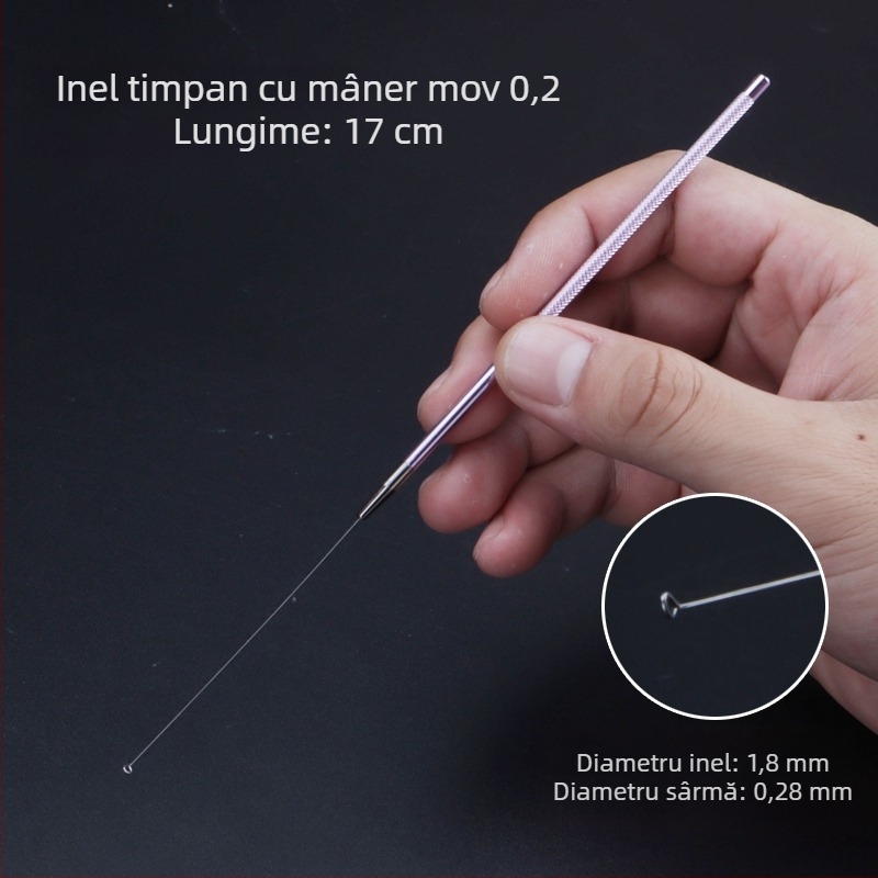 ALJ6 Set profesional pentru curățarea urechilor, mâner din aluminiu, vârfuri mari și mici pentru urechi, lingură cu cap de ciupercă, bețișoare din bumbac