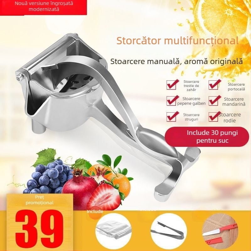 Storțător manual îmbunătățit pentru trestie de zahăr, lămâie, rod și portocale, pentru ceai cu lapte de fructe și uz casnic