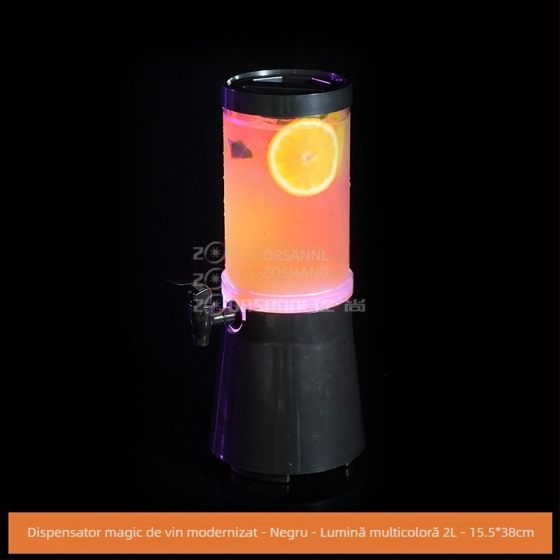 Butoi mini de bere cu iluminare LED pentru bar, 3 L, cu robinet