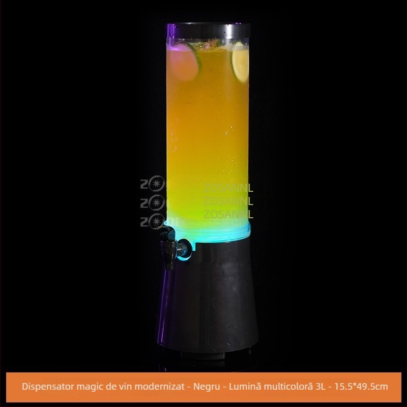 Butoi mini de bere cu iluminare LED pentru bar, 3 L, cu robinet