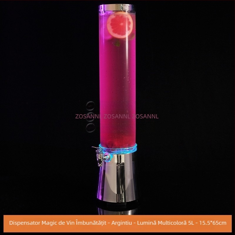 Butoi mini de bere cu iluminare LED pentru bar, 3 L, cu robinet