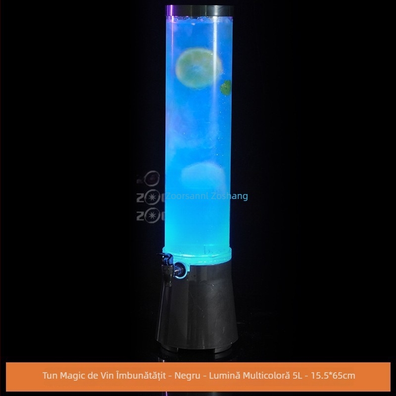 Butoi mini de bere cu iluminare LED pentru bar, 3 L, cu robinet