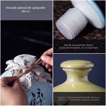 Vas ceramic pentru vin cu logo personalizat, sigilat în stil antic, pentru uz casnic
