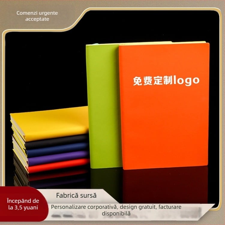 A5 caiet cu piele ecologică, 100 de pagini, hârtie 80 g, legare cu adeziv, planificator de afaceri