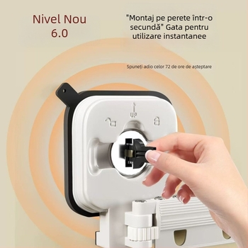 Perdea de duș pliabilă cu ventuze, fără găuri, impermeabilă, separator baie uscat–ud