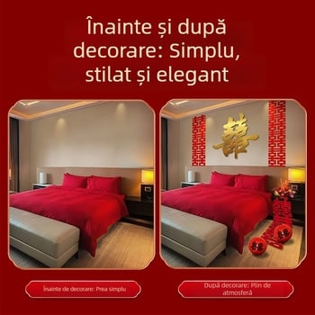 Panou KT cu 3D „Dublă Fericire” – Ornament de podea pentru nuntă și sufragerie