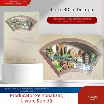 Gullburg Caiet cu decupaj 3D, artă de tăiere pe hârtie și jurnal de călătorie cu ștampilări