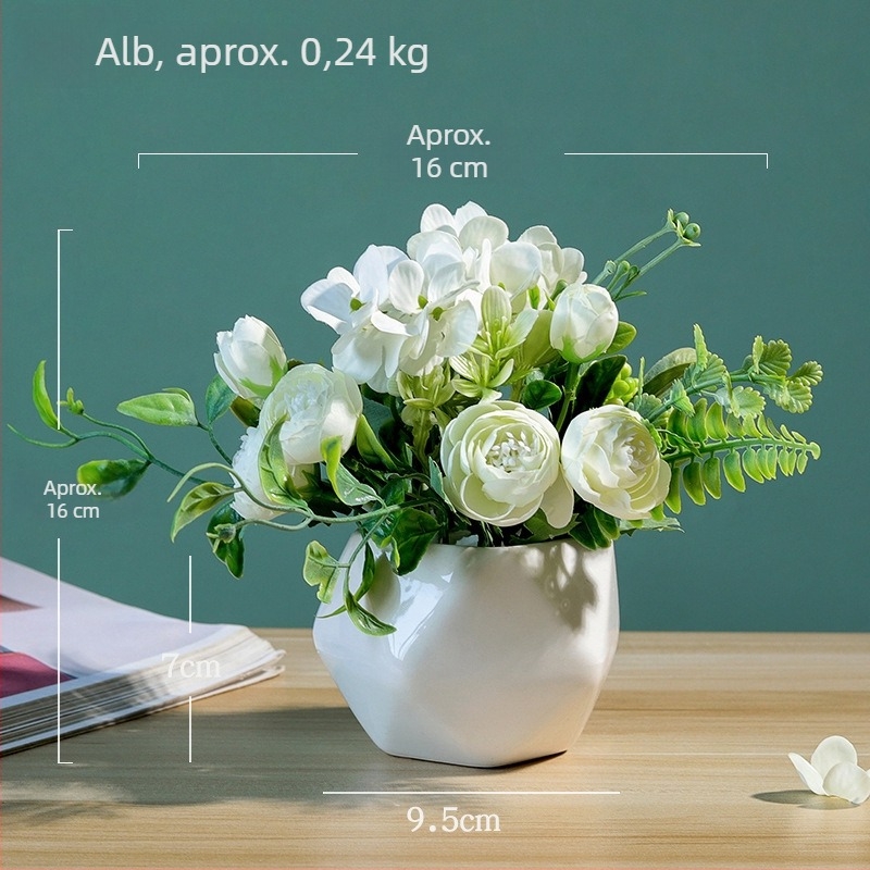 Plantă artificială în stil nordic pentru sufragerie și hol, bonsai floral decorativ în ghiveci