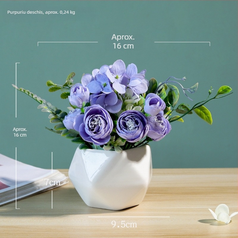 Plantă artificială în stil nordic pentru sufragerie și hol, bonsai floral decorativ în ghiveci
