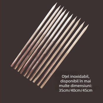 Bețe de grătar din oțel inoxidabil, bețe plate în formă de sabie pentru miel, unelte metalice pentru grătar