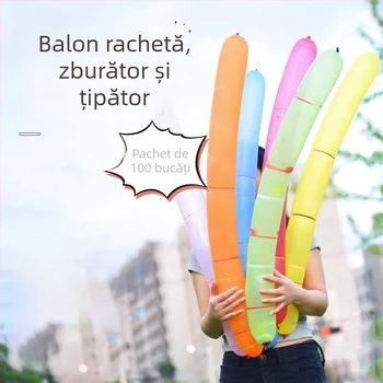 Baloane rachetă îmbunătățite, care zboară și scot sunete – baloane din latex de 10 inch, lungi, pentru activități în aer liber