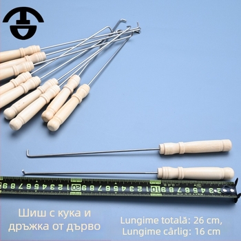 Frigărui din oțel inoxidabil cu 4 secțiuni, mâner, instrument pentru înțeparea usturoiului, instrument agricol