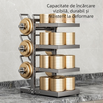 Raft de depozitare multifuncțional, personalizabil pentru bucătărie — suport cu 5 sau 7 niveluri pentru capace de oale, din oțel-carbon, pentru blat, dulap sau sub chiuvetă