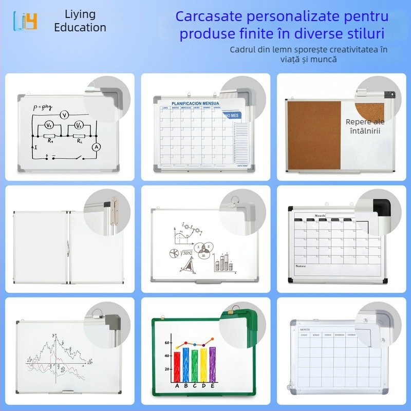 Tablă magnetică albă, personalizabilă pentru învățământ la domiciliu, de montaj pe perete, ștergibilă, pentru scriere și desen, birou