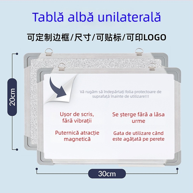 Tablă magnetică albă, personalizabilă pentru învățământ la domiciliu, de montaj pe perete, ștergibilă, pentru scriere și desen, birou