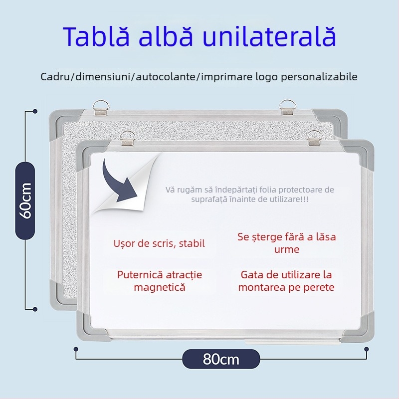 Tablă magnetică albă, personalizabilă pentru învățământ la domiciliu, de montaj pe perete, ștergibilă, pentru scriere și desen, birou