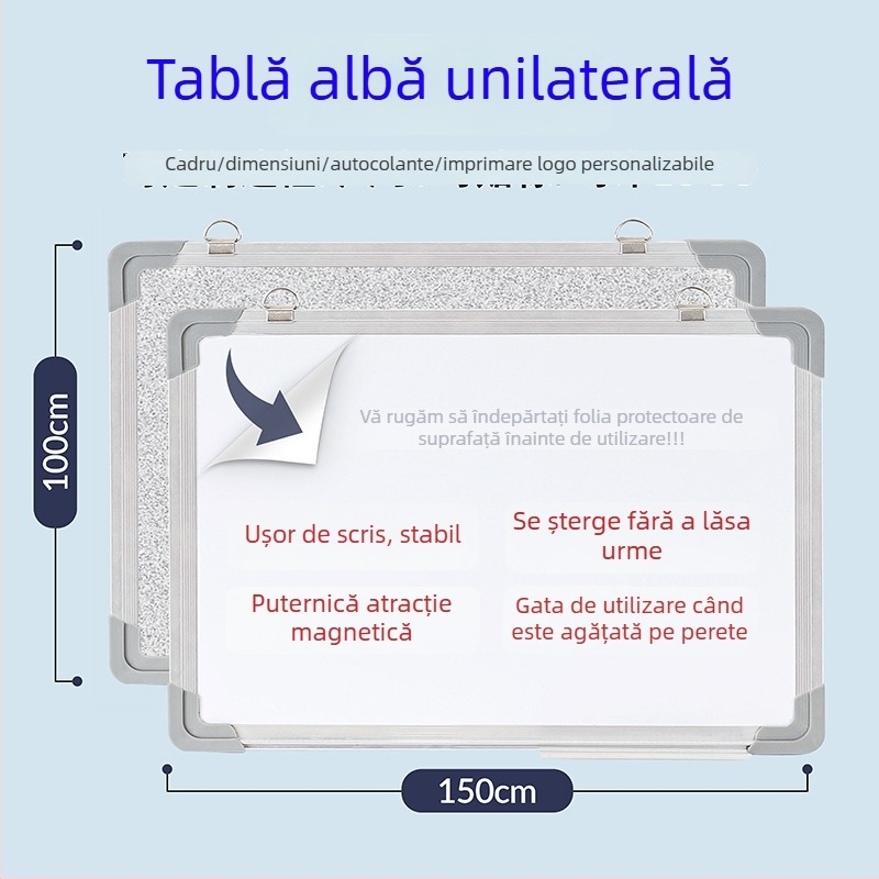 Tablă magnetică albă, personalizabilă pentru învățământ la domiciliu, de montaj pe perete, ștergibilă, pentru scriere și desen, birou