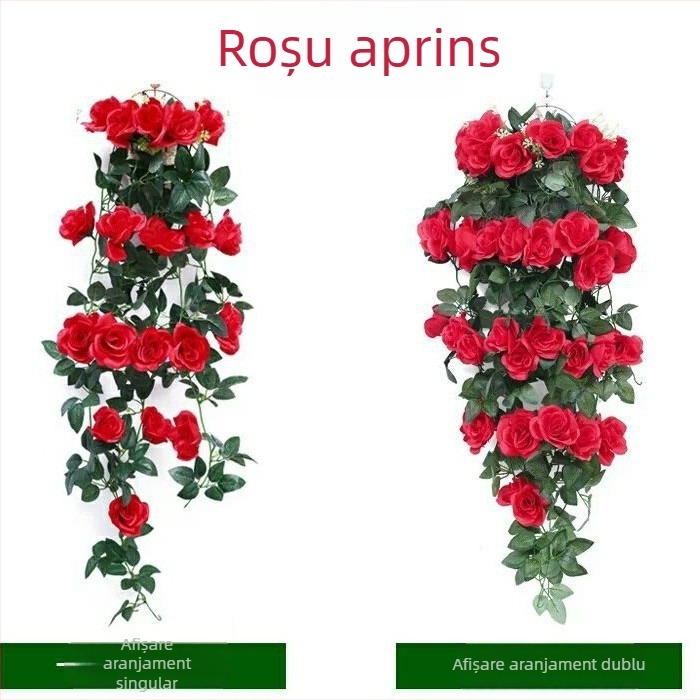 Trandafir artificial pentru perete, viță de flori din mătase, decor pentru sufragerie și nunți
