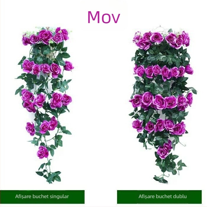 Trandafir artificial pentru perete, viță de flori din mătase, decor pentru sufragerie și nunți