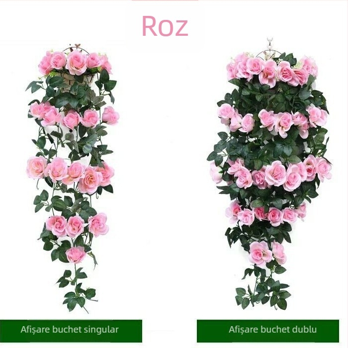 Trandafir artificial pentru perete, viță de flori din mătase, decor pentru sufragerie și nunți