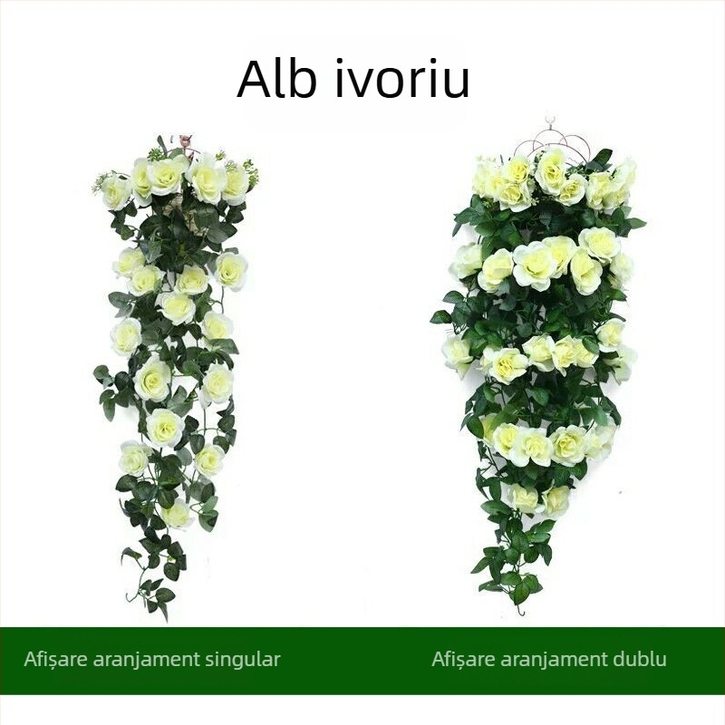 Trandafir artificial pentru perete, viță de flori din mătase, decor pentru sufragerie și nunți