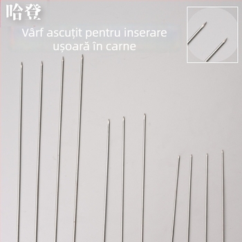 Țeapă coadă de gâscă și coadă de rață, din oțel inoxidabil 304, frigărui pentru cuptor cu nouă dinți