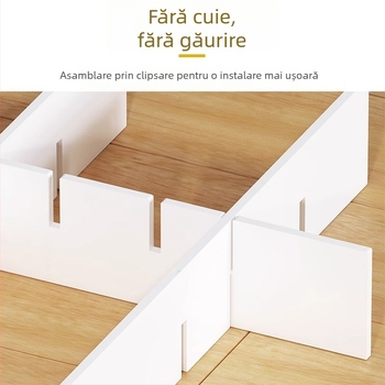 Raft divizor pentru garderobă cu opt compartimente, pentru organizarea spațiului