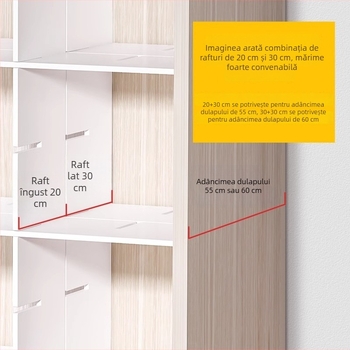 Raft divizor pentru garderobă cu opt compartimente, pentru organizarea spațiului