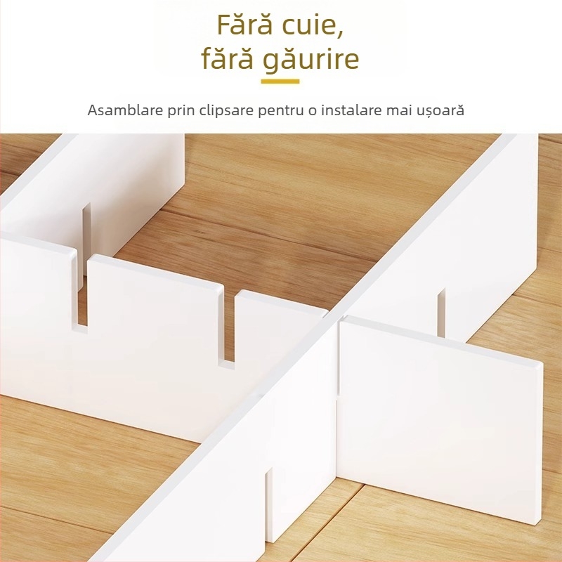 Raft divizor pentru garderobă cu opt compartimente, pentru organizarea spațiului