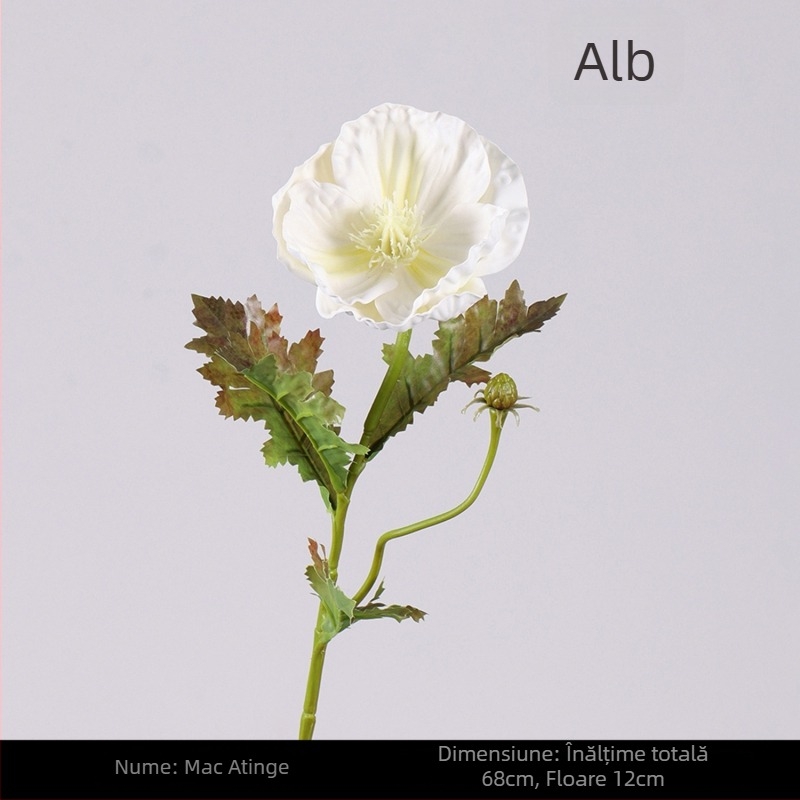 Floare artificială de mac cu două capete, în stil pictură în ulei, pentru decor de casă, aranjamente florale și nunți