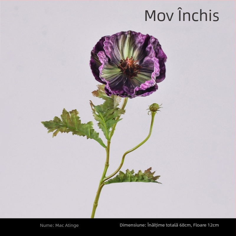 Floare artificială de mac cu două capete, în stil pictură în ulei, pentru decor de casă, aranjamente florale și nunți