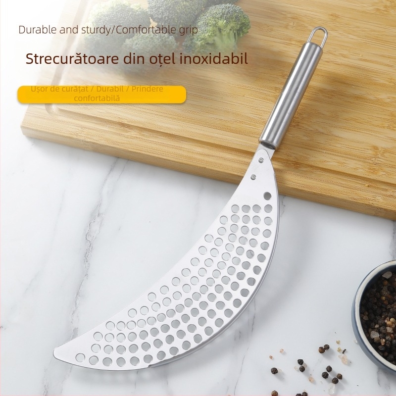 Coș de scurgere din oțel inoxidabil 304 pentru chiuvetă, design semilună, filtru pentru resturi alimentare