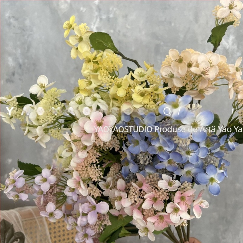 Hortensie mov artificiale pentru decor de acasă, decor de nuntă, recuzită pentru fotografie, living și masă