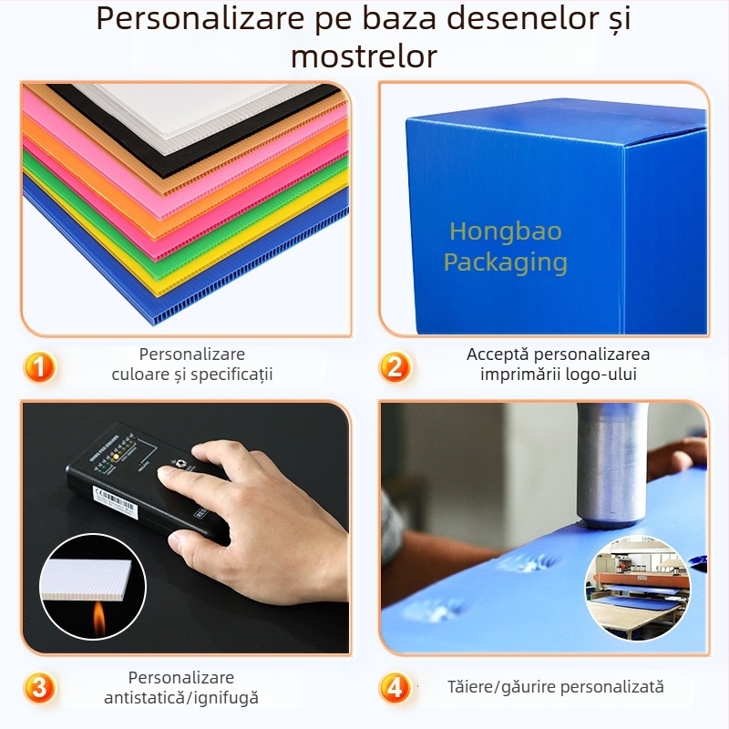 Cutie din plastic PP cu cadru gol, cutie turnover anti-static pentru componente electronice, cutie cu compartimente