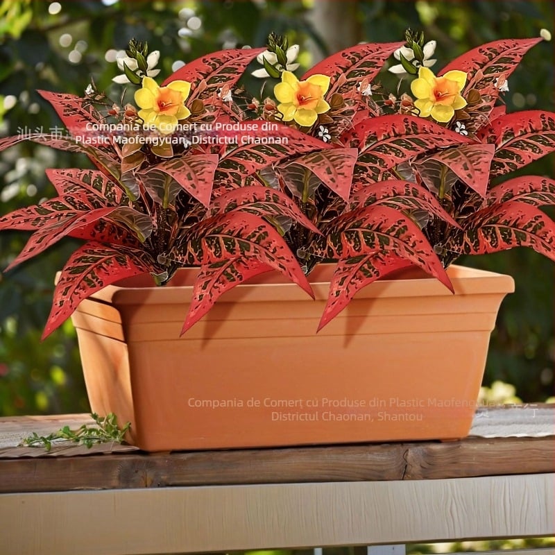 Ornament din lemn cu schimbare de culoare și buchet în mână, pentru decor exterior