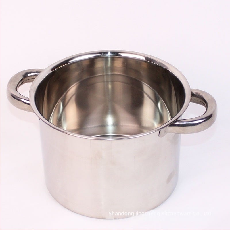 Oală din oțel inoxidabil, adâncă, cu două utilizări, cu aragaz cu alcool — potrivită pentru hot pot, terci și tăiței