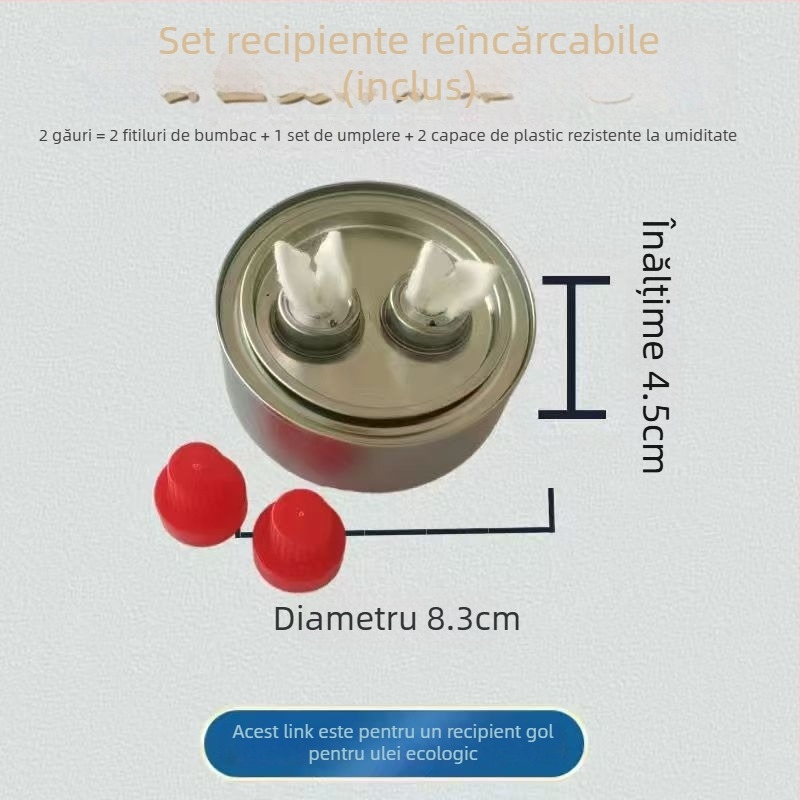 Oală din oțel inoxidabil, adâncă, cu două utilizări, cu aragaz cu alcool — potrivită pentru hot pot, terci și tăiței