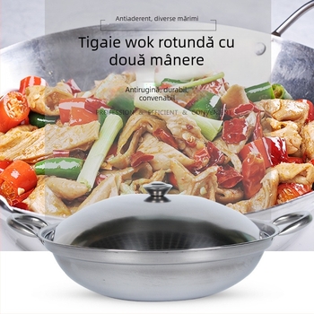 vas din oțel inoxidabil cu capac pentru dry pot, anti-vărsare, diametru 22–26 cm, pentru 1–2 porții