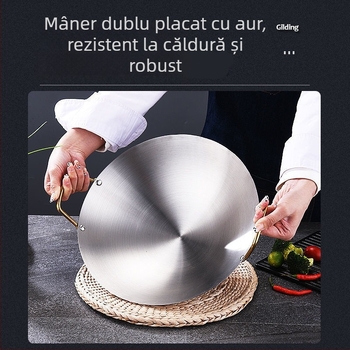 Oțel inoxidabil nemagnetic, stil coreean, vas uscat, plăcuță pentru gătit uscat, plită cu alcool, mic vas, fund gros, pentru restaurante