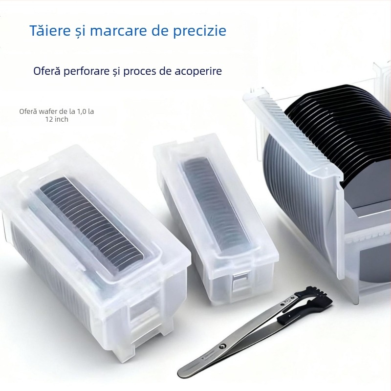 Wafer de siliciu monocristalin de 3 inch, acoperit, polizat pe ambele fețe, înaltă puritate, grosime 5 mm, pentru cercetări științifice