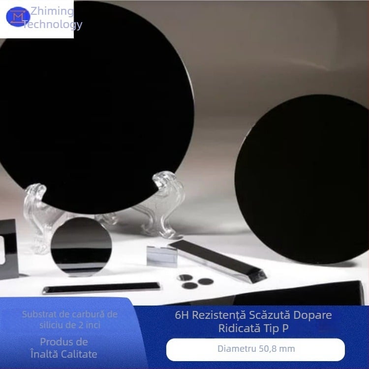 Substrat wafer din SiC, de 2 inch, 6H, cu rezistență scăzută, dopat de tip P înalt, diametru 50,8 mm