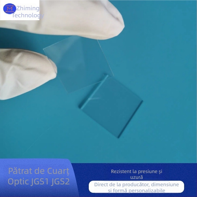 JGS1 JGS2 Wafer de sticlă, Wafer din silica topită, Pătrat, SiO₂ puritate ≥99,99%, Transmitere luminii vizibile >93%, Mohs 7